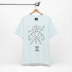 Gemini Zodiac Tee - Minimalistic Black and White Unisex Design