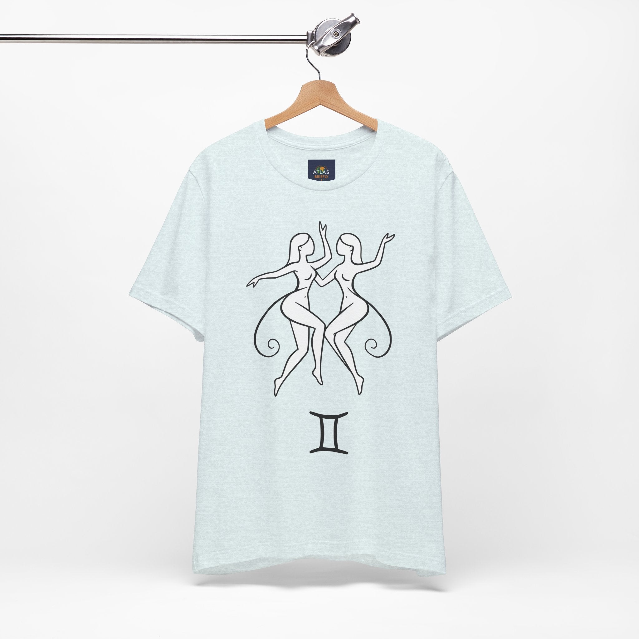 Gemini Zodiac Tee - Minimalistic Black and White Unisex Design