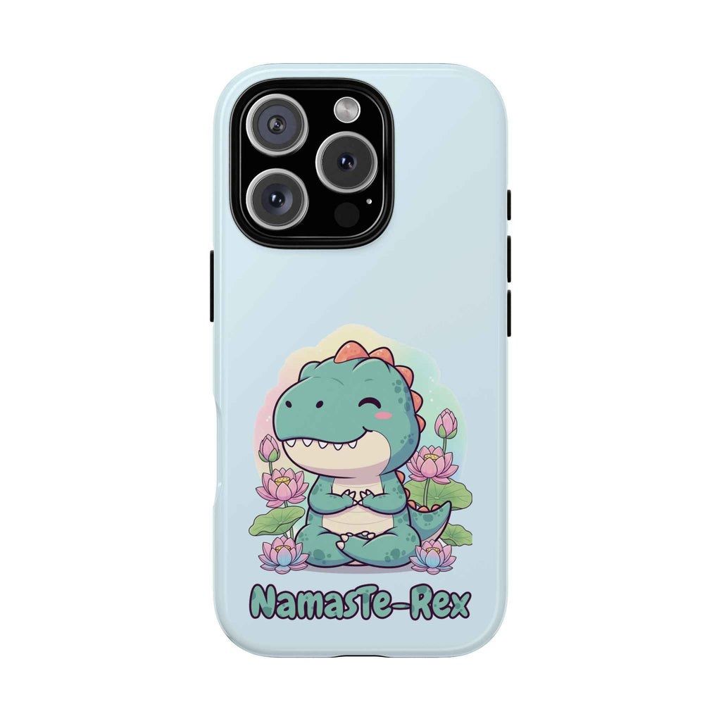 NamasTe-Rex Phone Case - Funny Yoga T-Rex Meditating Dinosaur Mobile Cover for Zen Lovers - Atlas Briefly