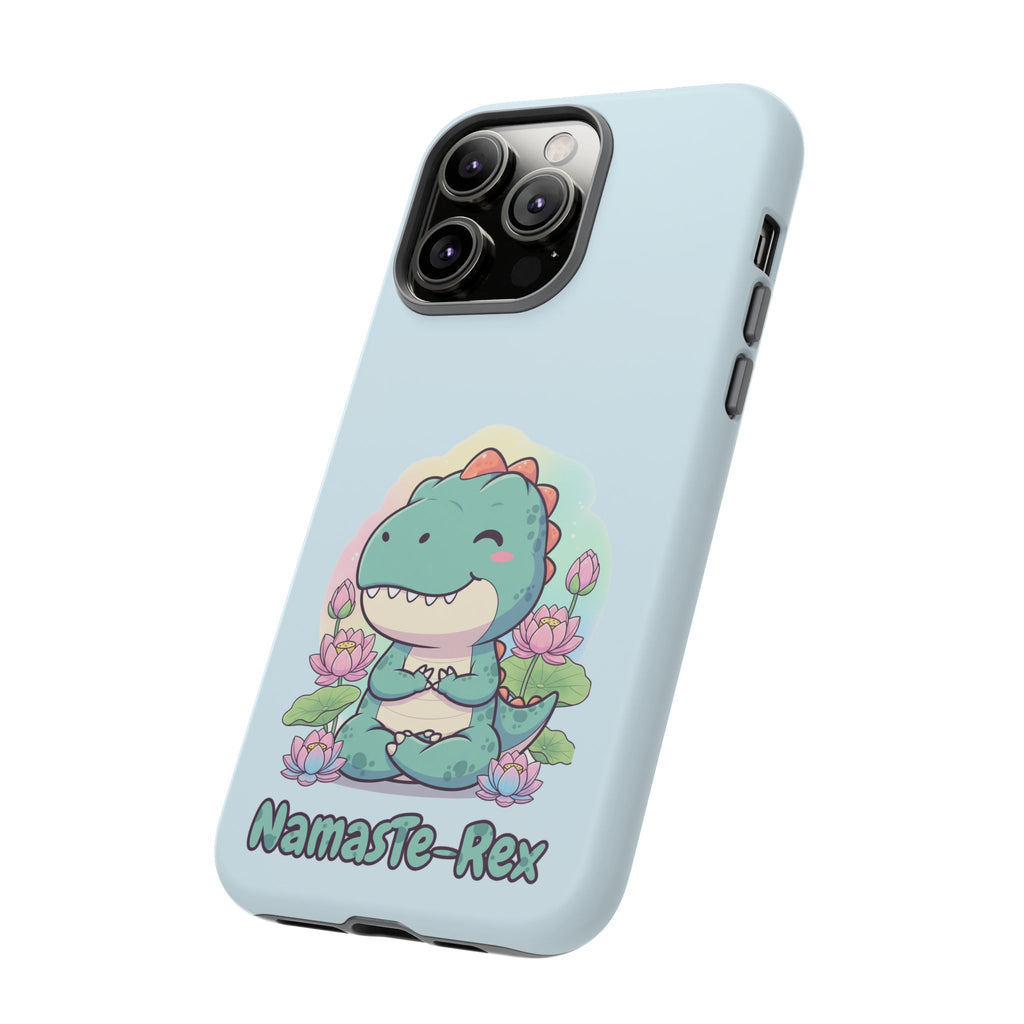 NamasTe-Rex Meditating Dinosaur Phone Case - Funny Yoga T-Rex Mobile Cover | Zen Tech Gift - Atlas Briefly