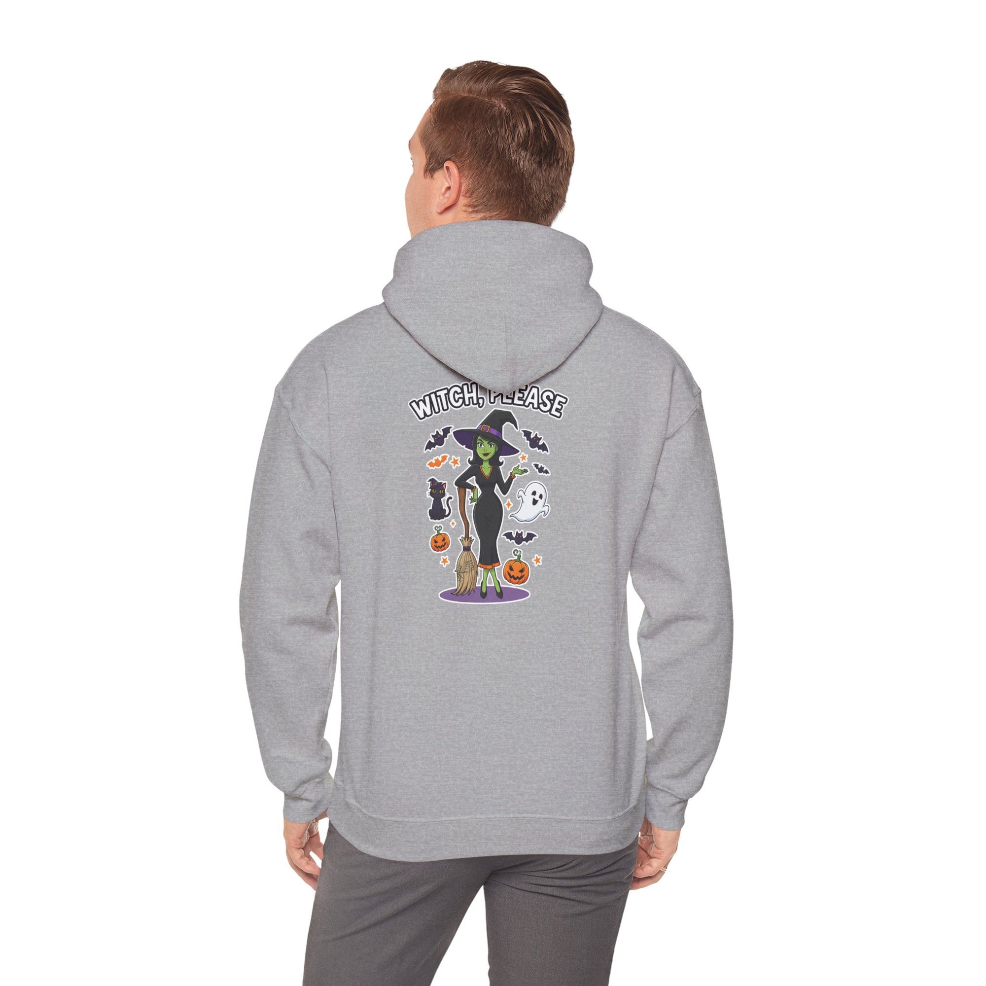 Witch Please Halloween Hoodie - Sassy Witch Sweatshirt with Pumpkin & Ghost Design | Halloween Apparel - Atlas Briefly
