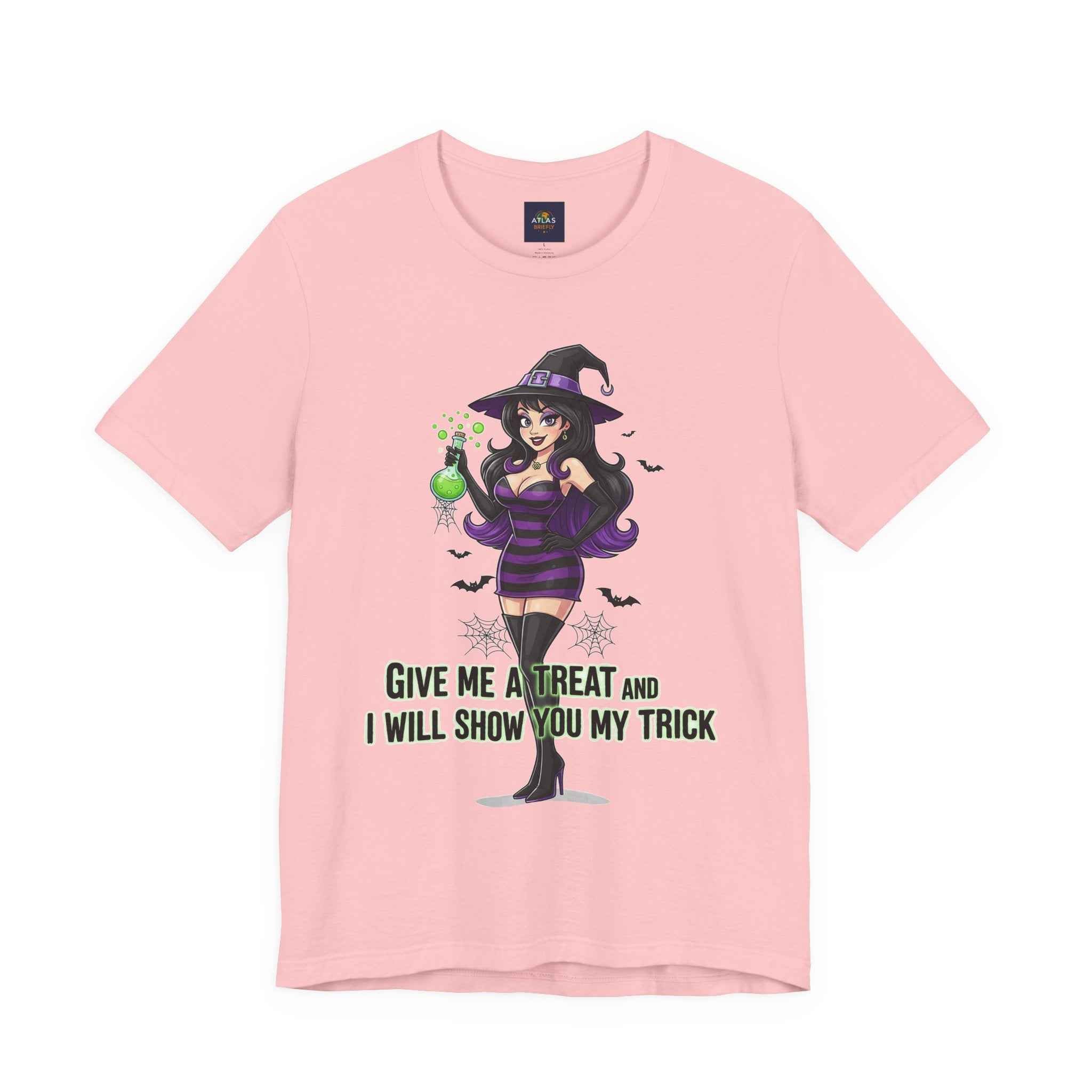Sexy Witch Halloween T-Shirt - Flirty Witch Costume Tee for Trick or Treat - Atlas Briefly