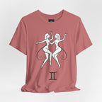 Gemini Zodiac Tee - Minimalistic Black and White Unisex Design
