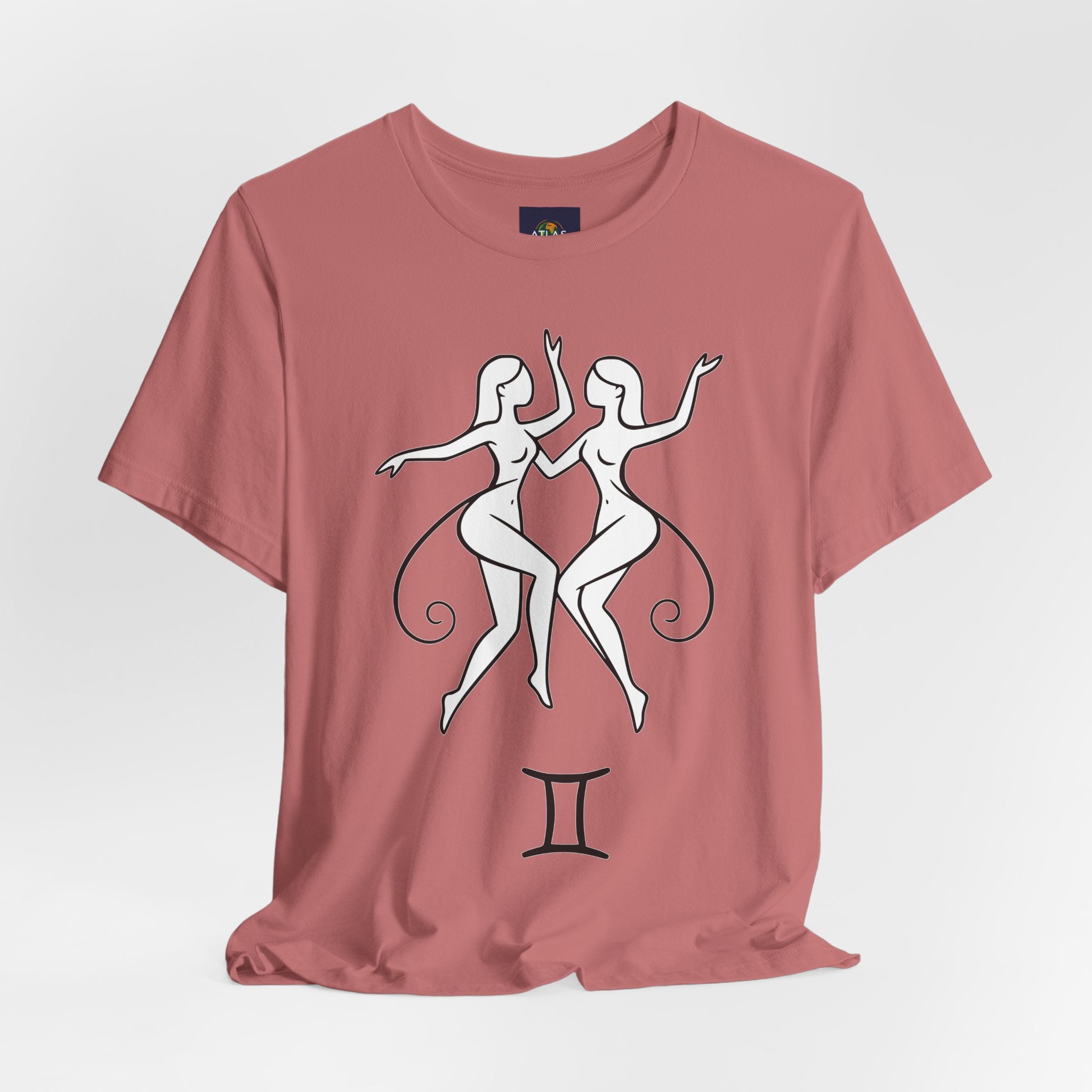 Gemini Zodiac Tee - Minimalistic Black and White Unisex Design