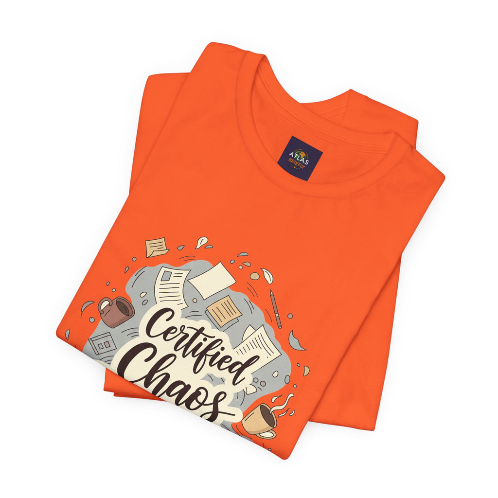 Certified Chaos Coordinator T-Shirt - Funny Mom Teacher Gift | Organized Chaos Tee - Atlas Briefly