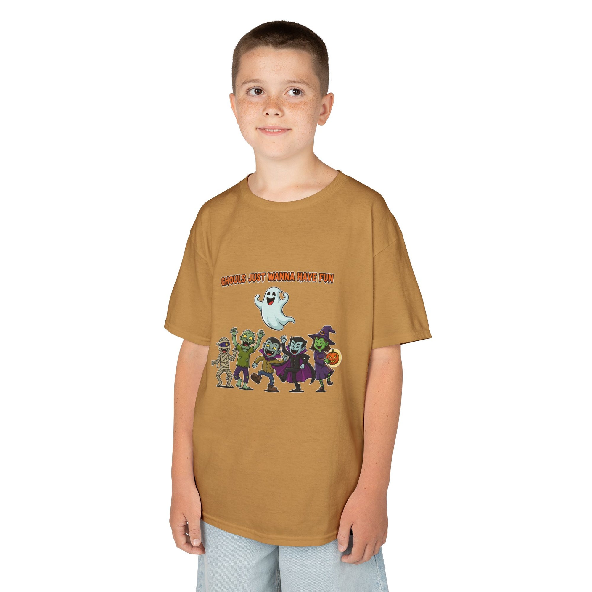 Ghouls Just Wanna Have Fun Kids Halloween T-Shirt | Funny Ghost Mummy Zombie Vampire Witch Shirt for Boys & Girls Trick or Treat Tee - Atlas Briefly