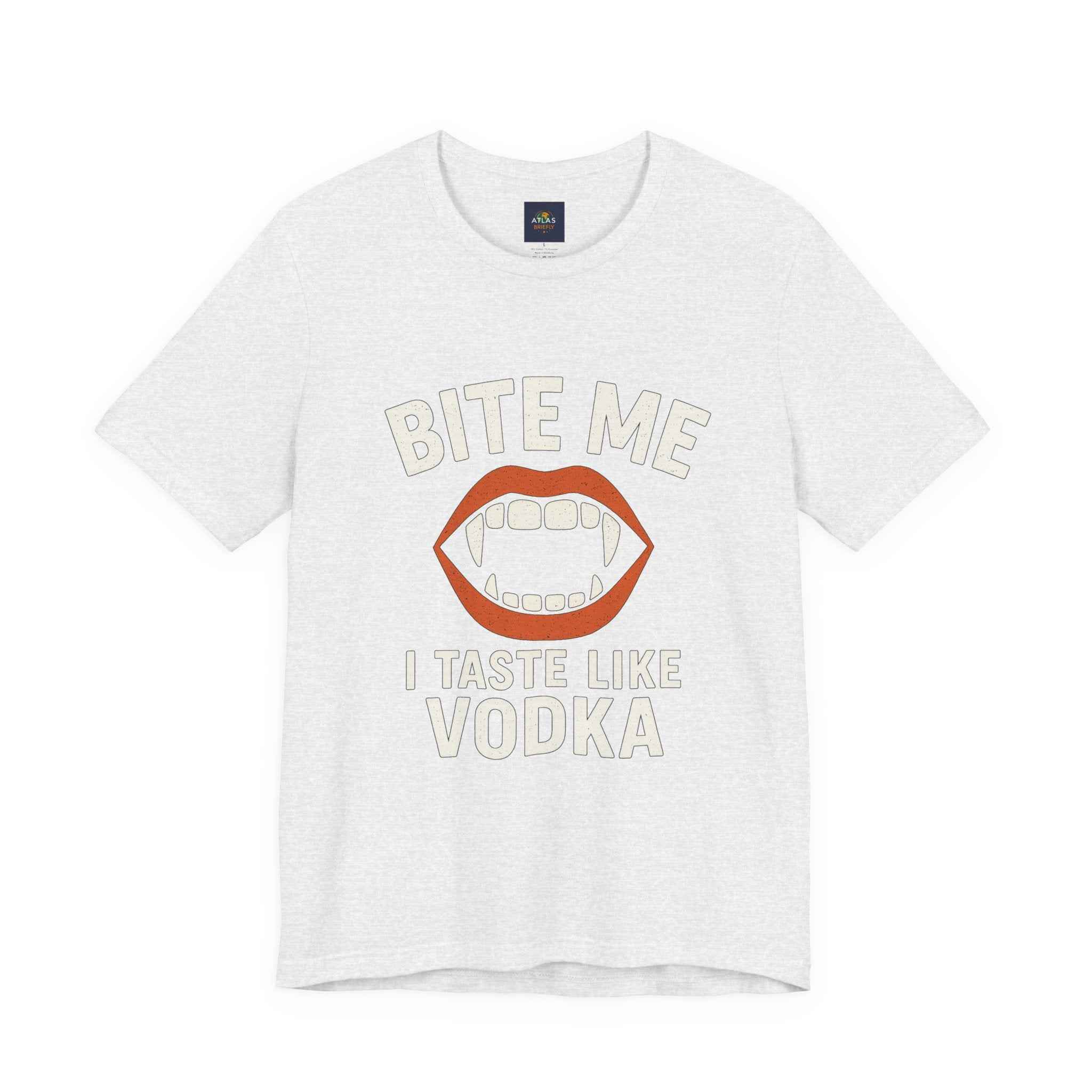 Funny Halloween Vodka T-Shirt – “Bite Me, I Taste Like Vodka” - Atlas Briefly