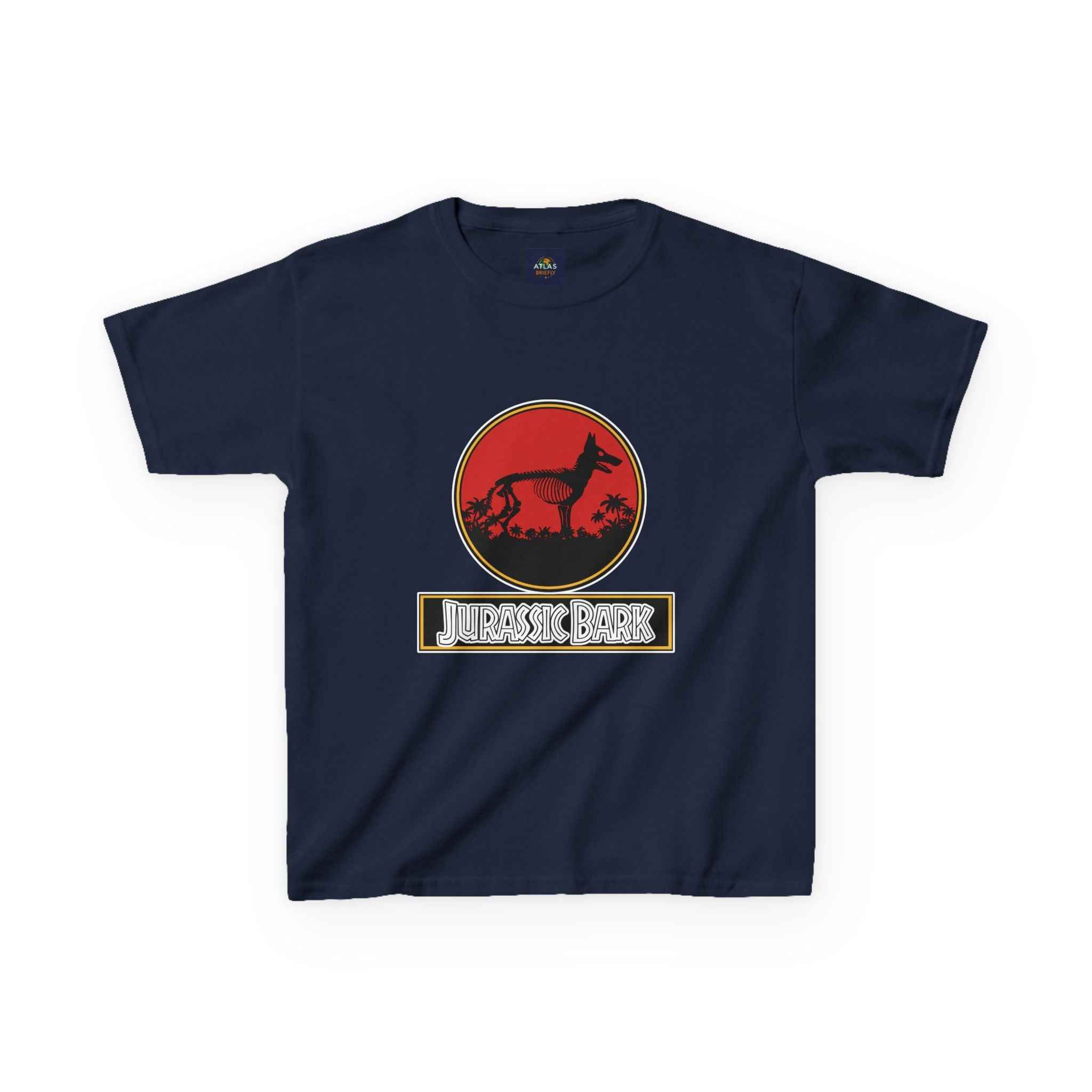 Kids German Shepherd T-Shirt - Fun Jurassic Bark Tee for Kids with Worldwide Shipping - Atlas Briefly