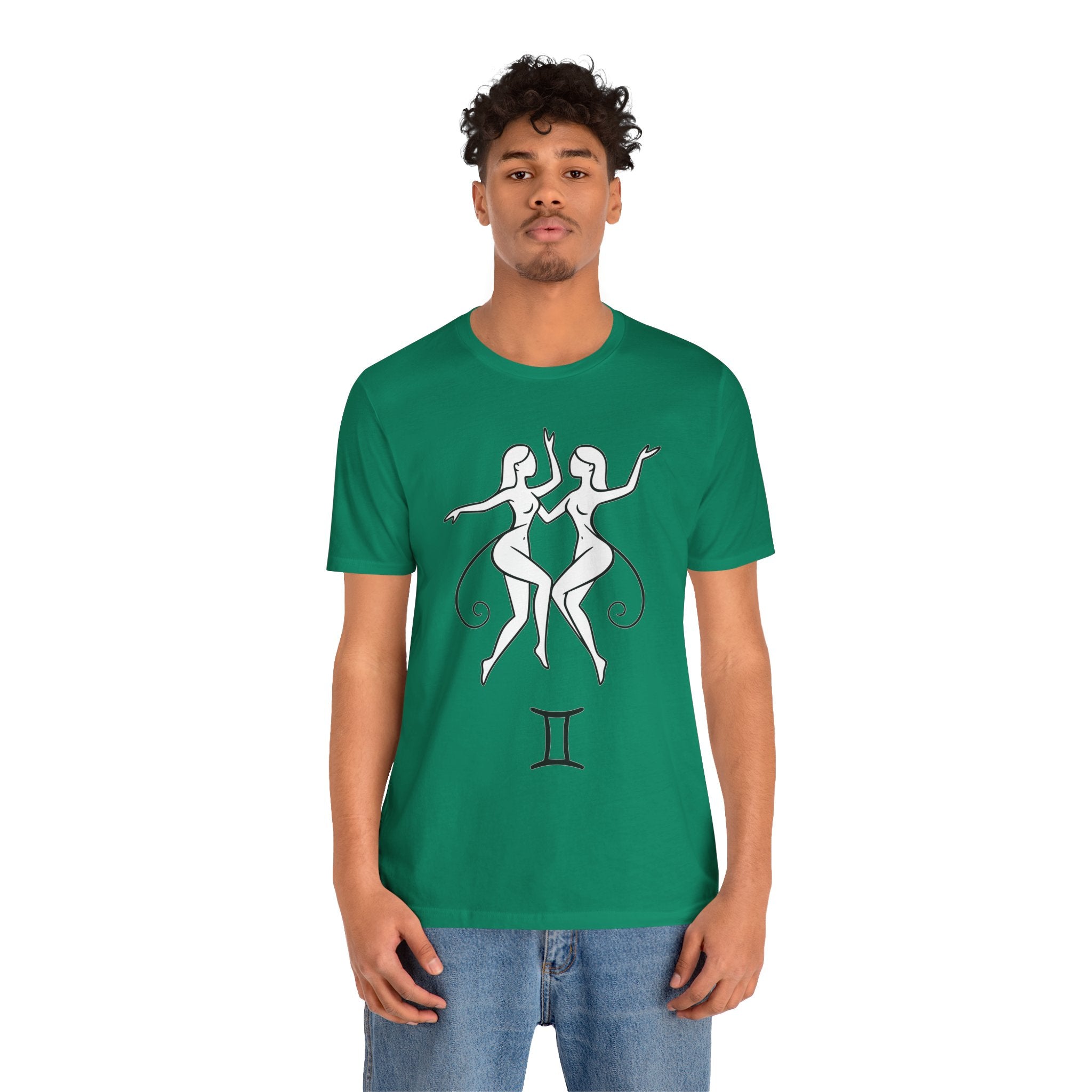 Gemini Zodiac Tee - Minimalistic Black and White Unisex Design