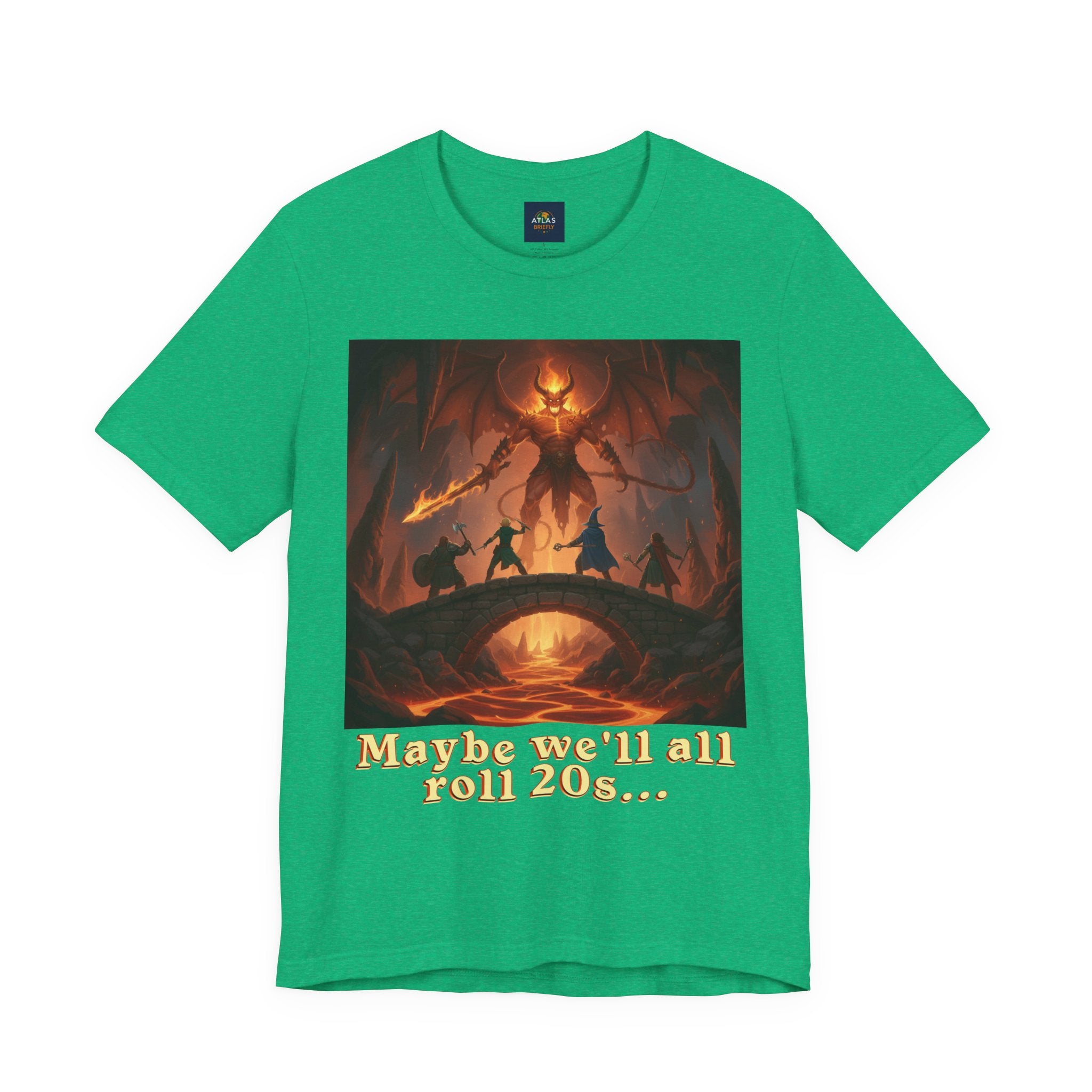D&D Fantasy T-Shirt - Roll a Natural 20 Dungeon Master RPG Unisex Tee - Atlas Briefly