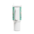 NamasTe-Rex Meditating Dinosaur 40oz Tumbler - Funny Yoga Water Bottle | Zen T-Rex Gift - Atlas Briefly
