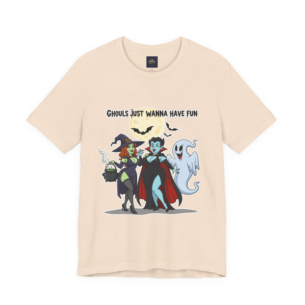 Ghouls Just Wanna Have Fun Halloween T-Shirt - Cute Witch Vampire Ghost Tee | Halloween Character Shirt - Atlas Briefly