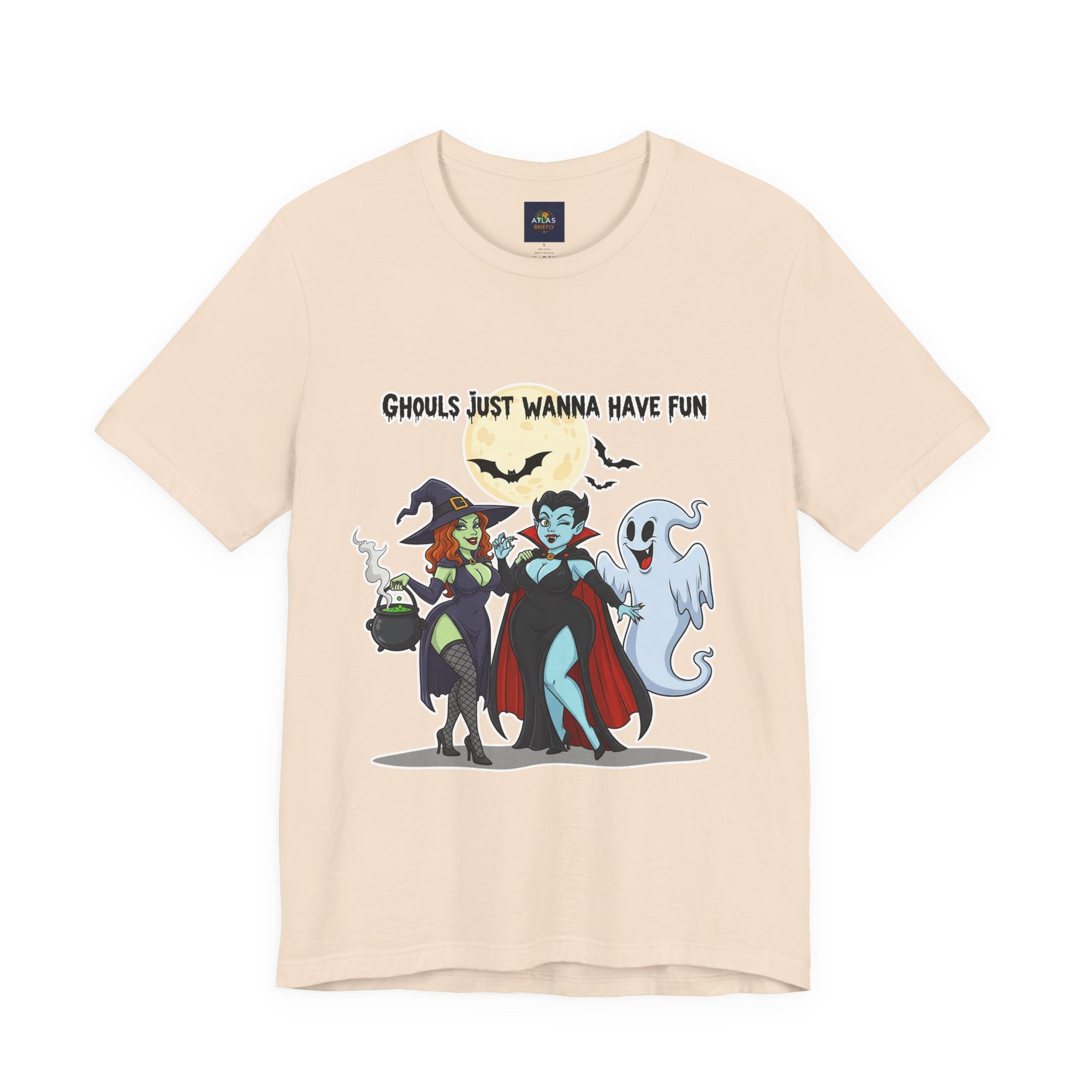 Ghouls Just Wanna Have Fun Halloween T-Shirt - Cute Witch Vampire Ghost Tee | Halloween Character Shirt - Atlas Briefly