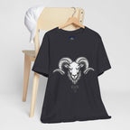Aries Horoscope Tee - Unisex Black and White Minimal Design