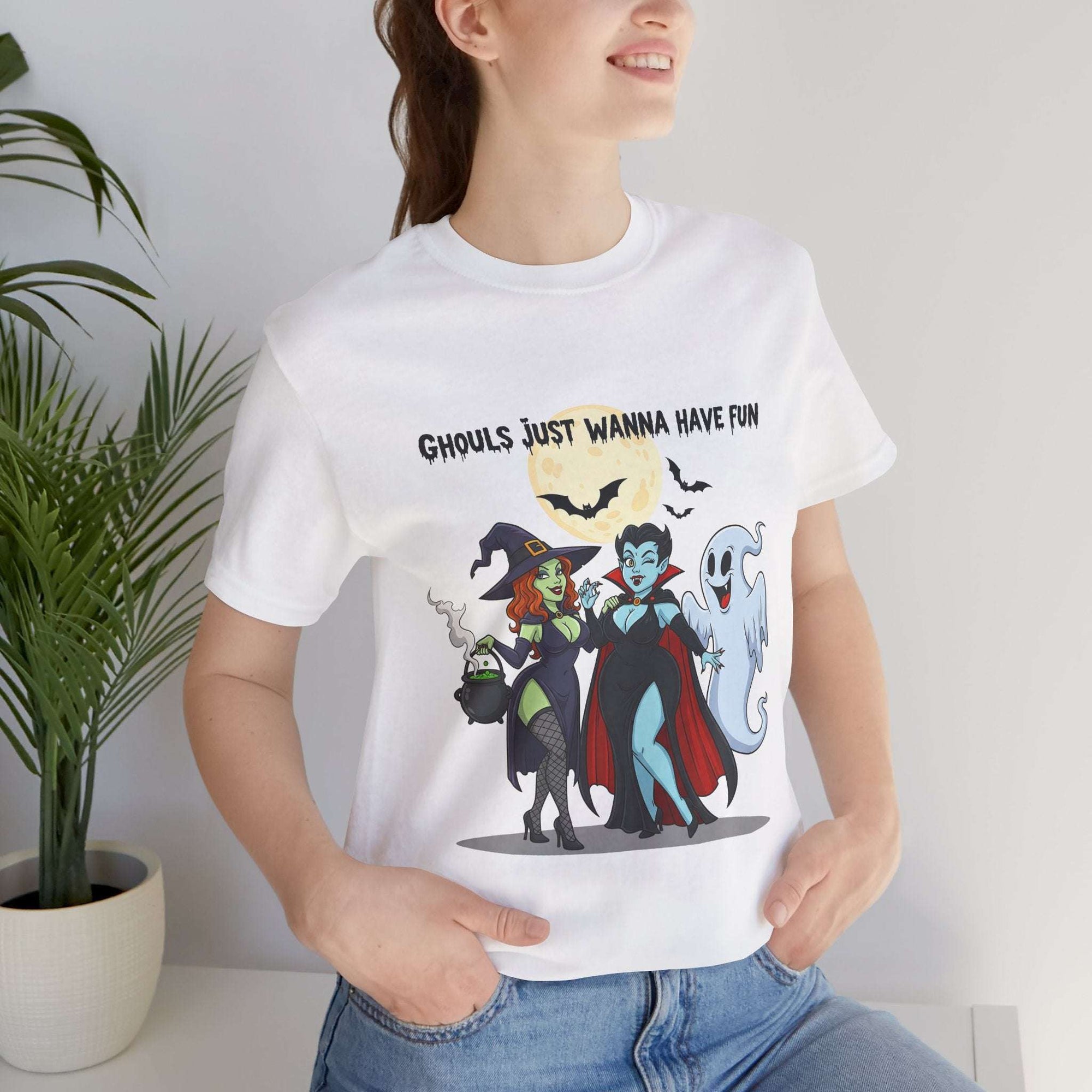 Ghouls Just Wanna Have Fun Halloween T-Shirt - Cute Witch Vampire Ghost Tee | Halloween Character Shirt - Atlas Briefly