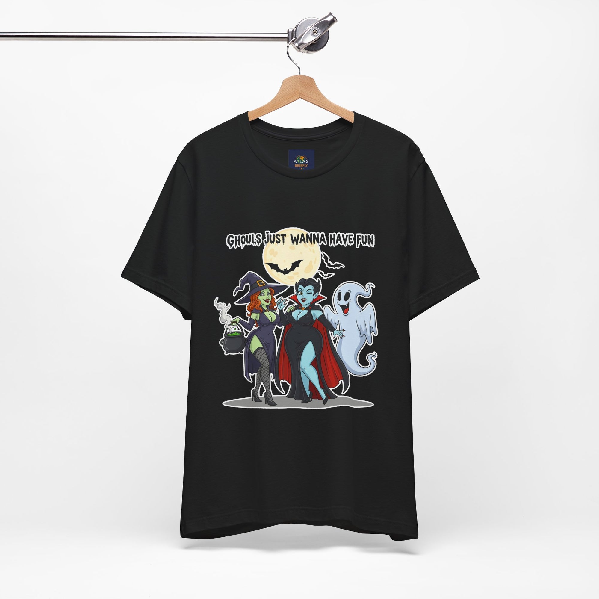 Ghouls Just Wanna Have Fun Halloween T-Shirt - Cute Witch Vampire Ghost Tee | Halloween Character Shirt - Atlas Briefly