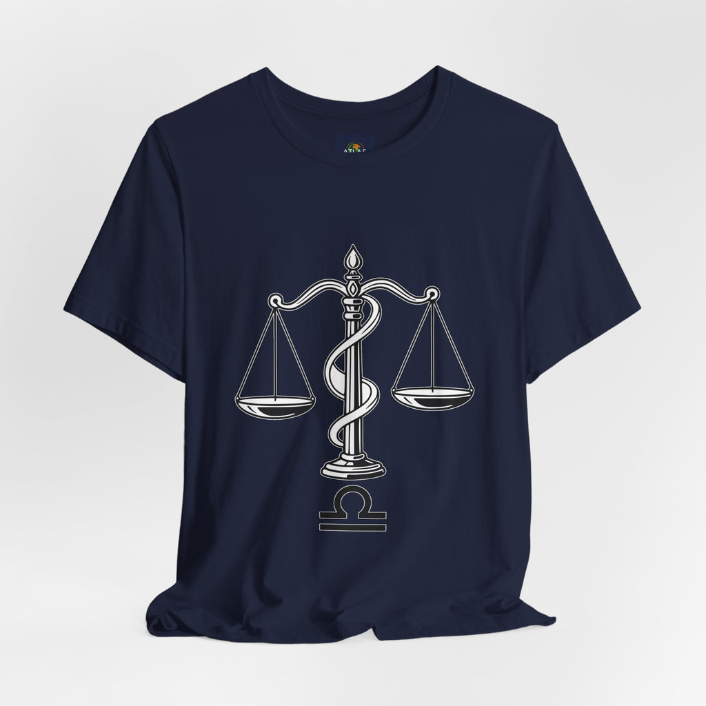 Libra Zodiac Tee - Stylish Unisex Minimalist Black and White Design