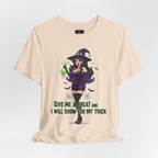 Sexy Witch Halloween T-Shirt - Flirty Witch Costume Tee | Trick or Treat Halloween Shirt - Atlas Briefly