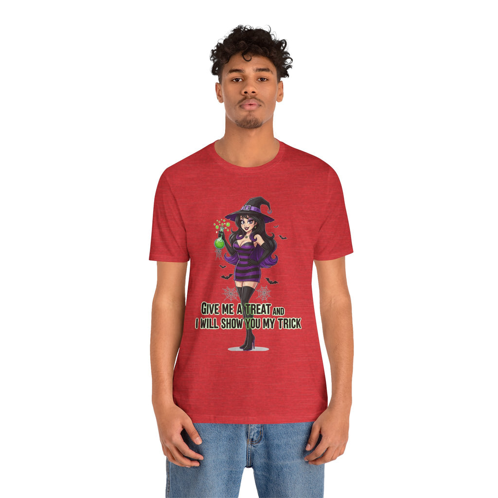 Sexy Witch Halloween T-Shirt - Flirty Witch Costume Tee | Trick or Treat Halloween Shirt - Atlas Briefly