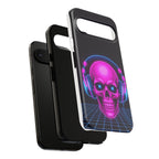 Neon Skull Synthwave Phone Case - Retro 80s Cyberpunk Mobile Cover | Vaporwave Tech Gift - Atlas Briefly