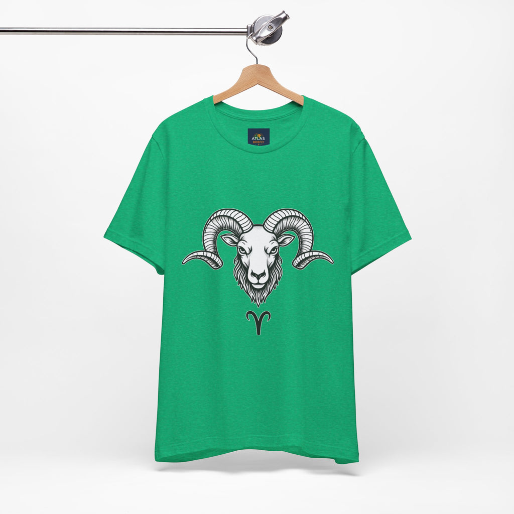 Aries Horoscope Tee - Unisex Black and White Minimal Design