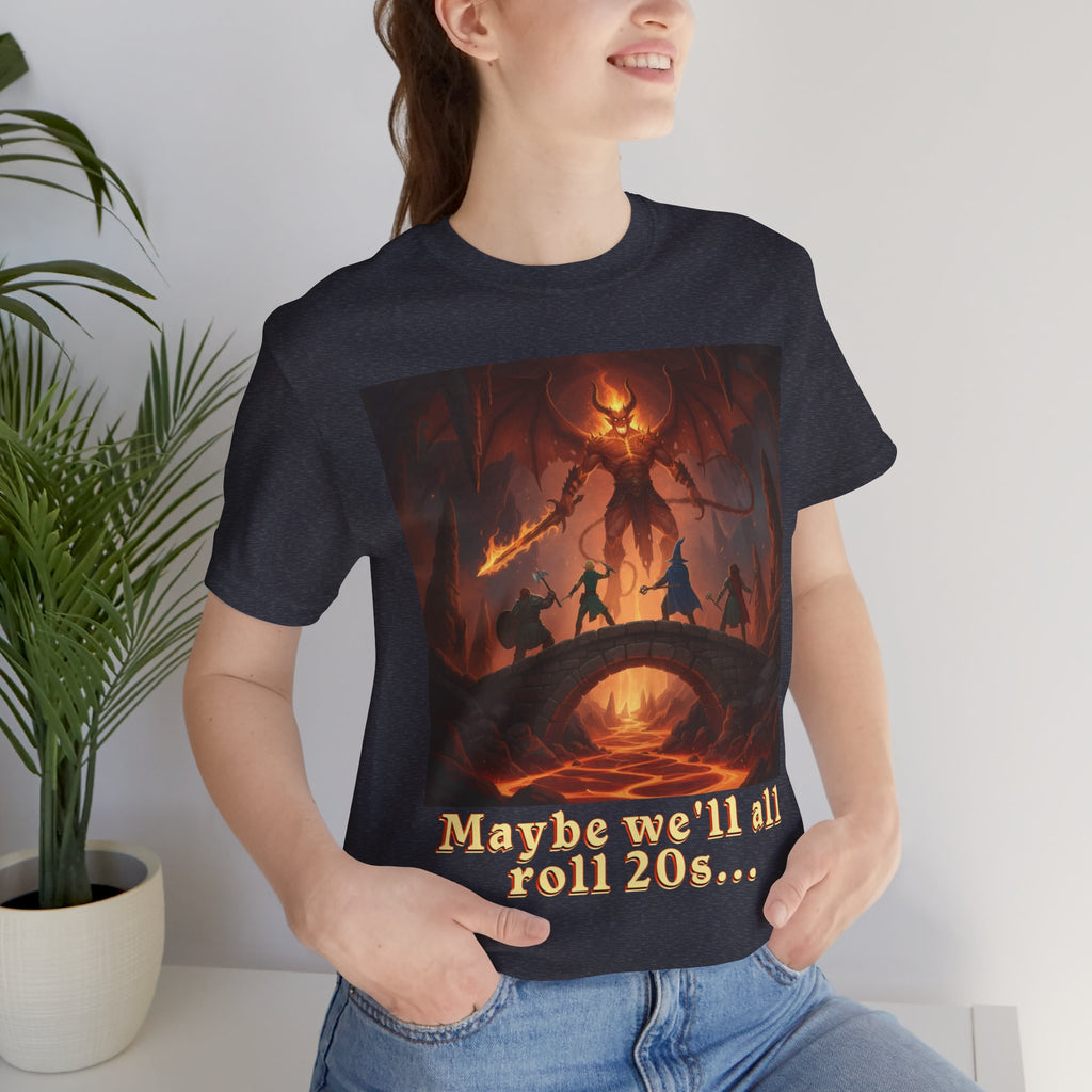 D&D Fantasy T-Shirt - Roll a Natural 20 Dungeon Master RPG Unisex Tee