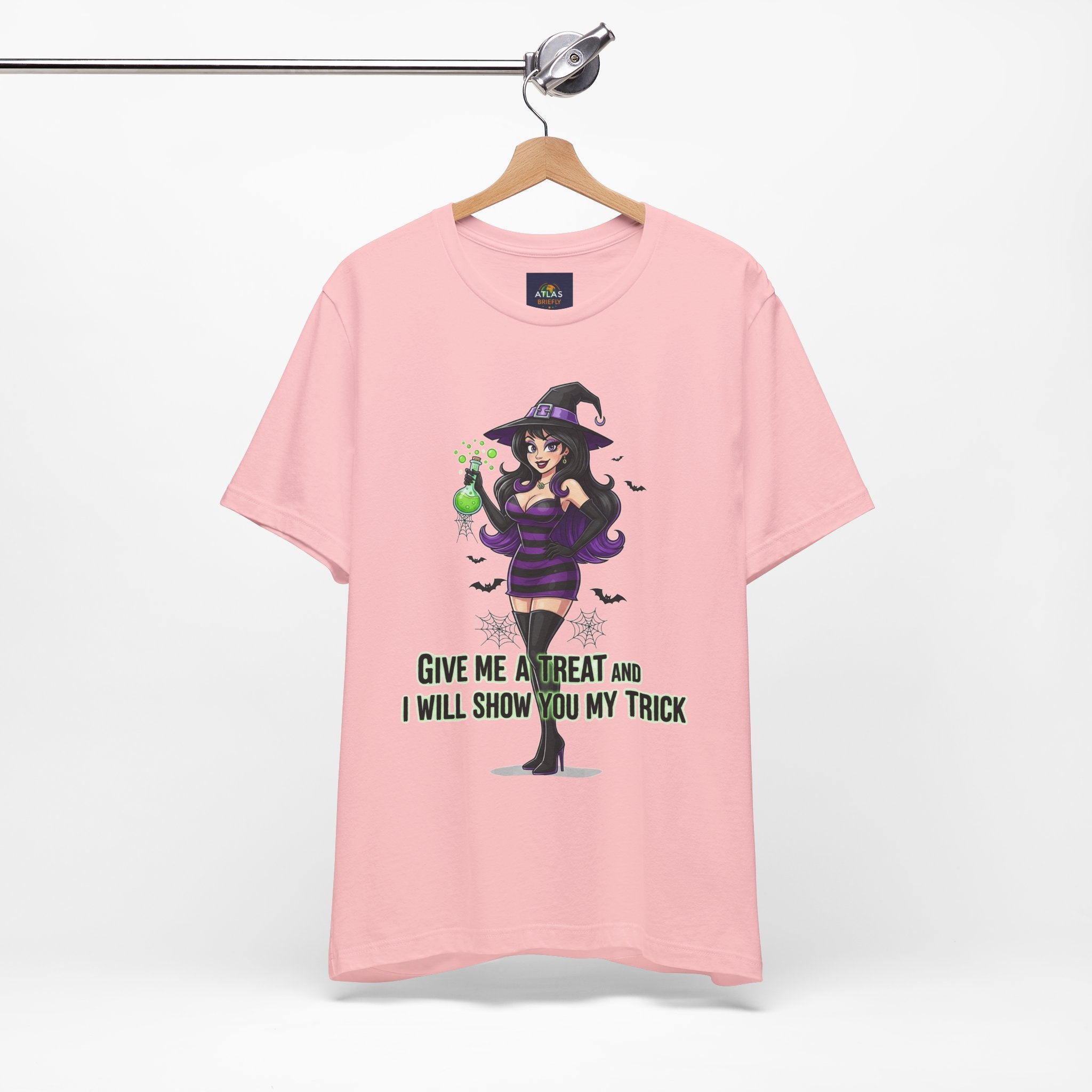 Sexy Witch Halloween T-Shirt - Flirty Witch Costume Tee | Trick or Treat Halloween Shirt - Atlas Briefly