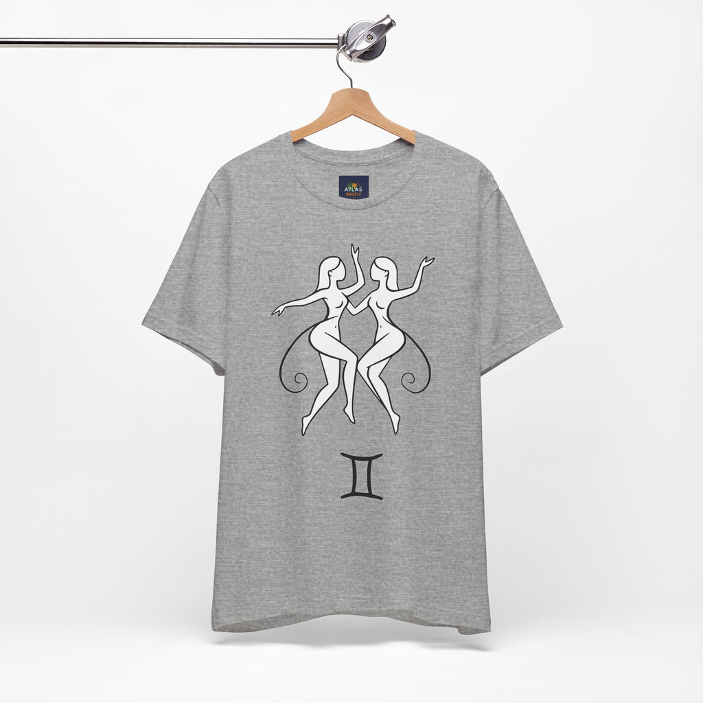 Gemini Zodiac Tee - Minimalistic Black and White Unisex Design