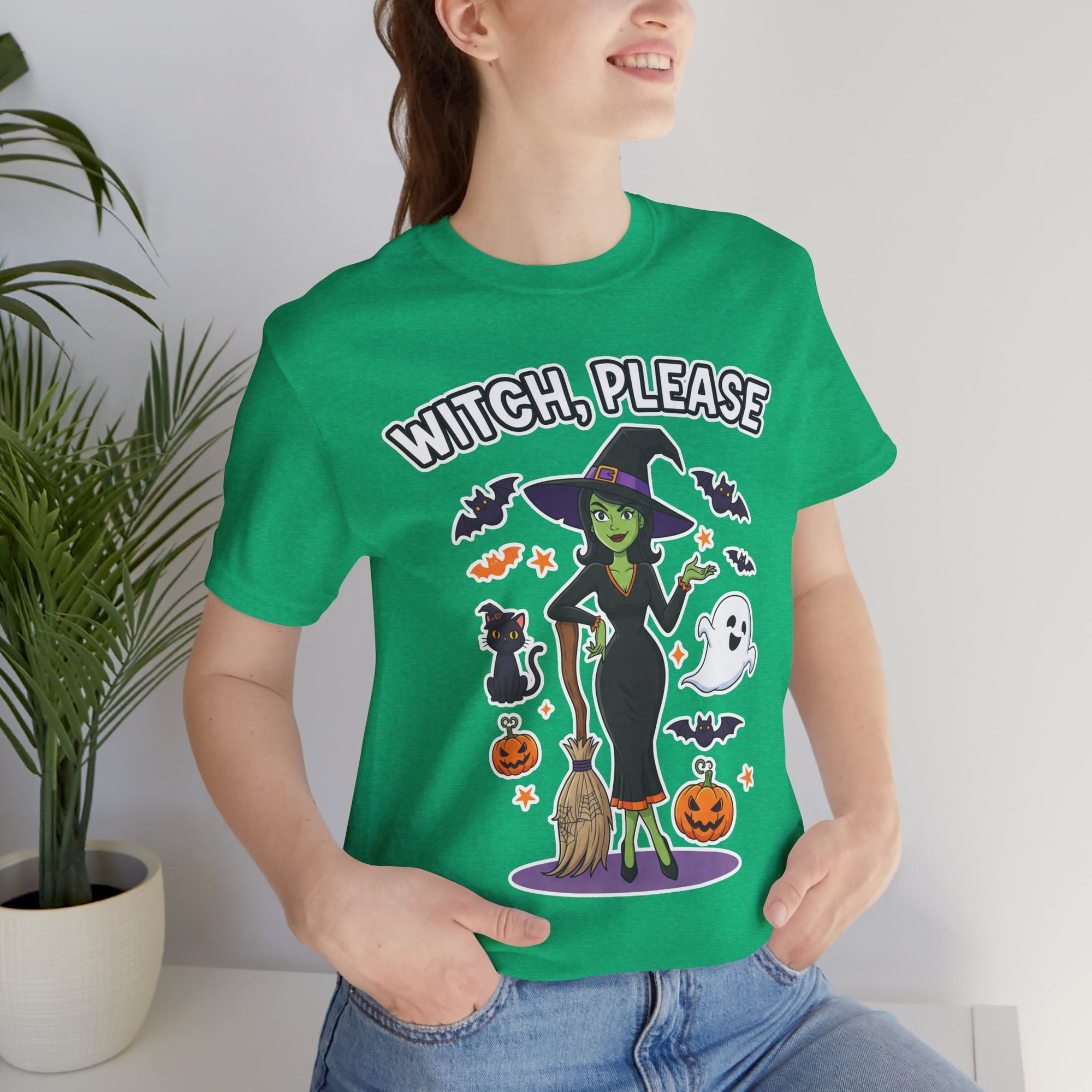 Witch Please Halloween T-Shirt - Sassy Witch Tee with Pumpkin Design | Funny Halloween Shirt - Atlas Briefly