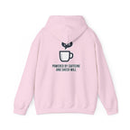 Powered by Caffeine and Sheer Will Hoodie - Funny Coffee Lover Sweatshirt | Minimalist Humor Gift - Atlas Briefly