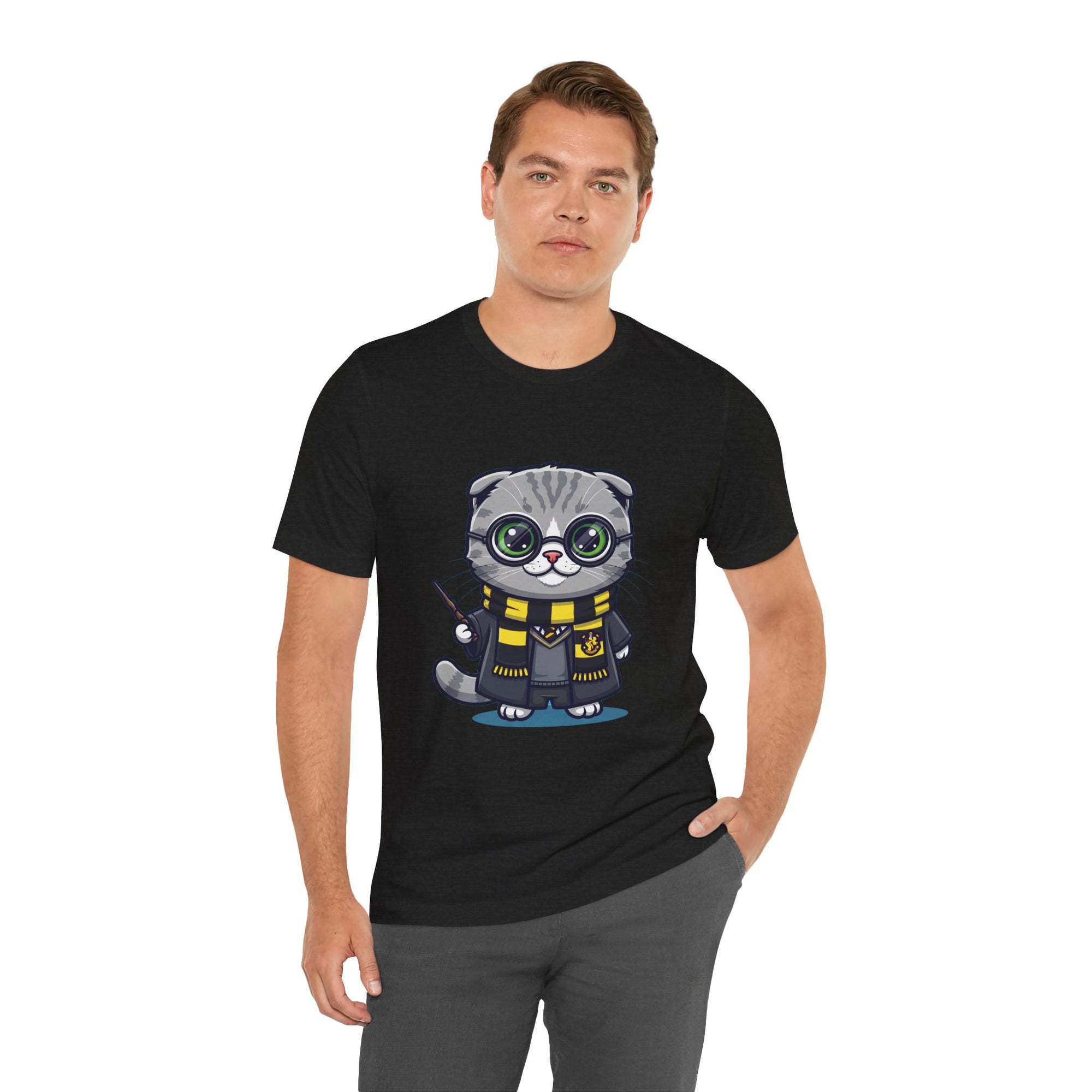 Hufflepurr Harry Potter T-Shirt - Funny Wizarding World Tee | Cute Potter Cat Gift - Atlas Briefly