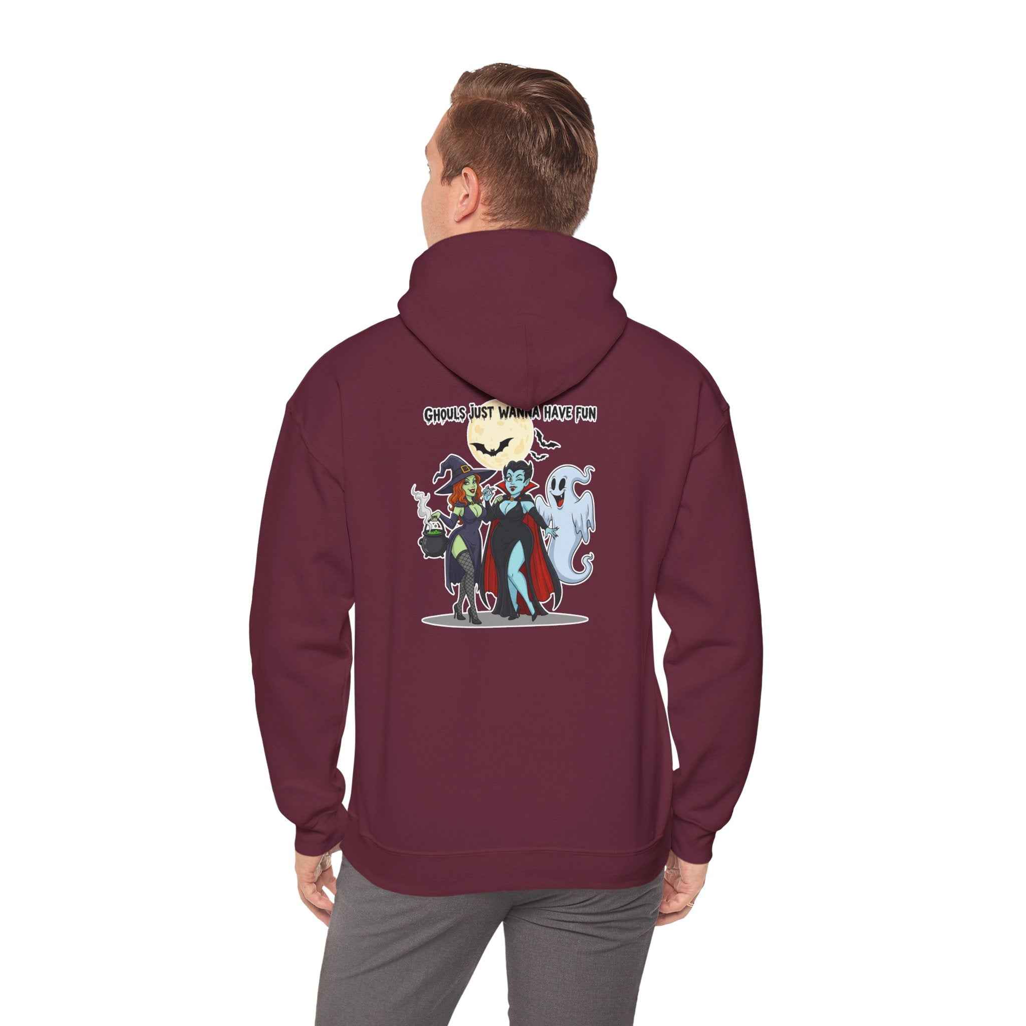 Ghouls Just Wanna Have Fun Hoodie - Spooky Witch Vampire Ghost Sweatshirt for Halloween - Atlas Briefly