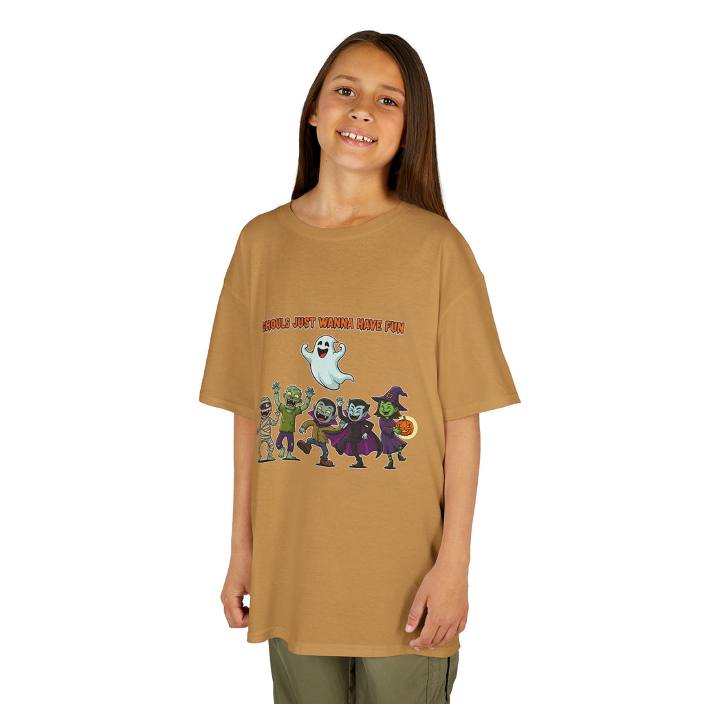 Ghouls Just Wanna Have Fun Kids Halloween T-Shirt | Funny Ghost Mummy Zombie Vampire Witch Shirt for Boys & Girls Trick or Treat Tee - Atlas Briefly