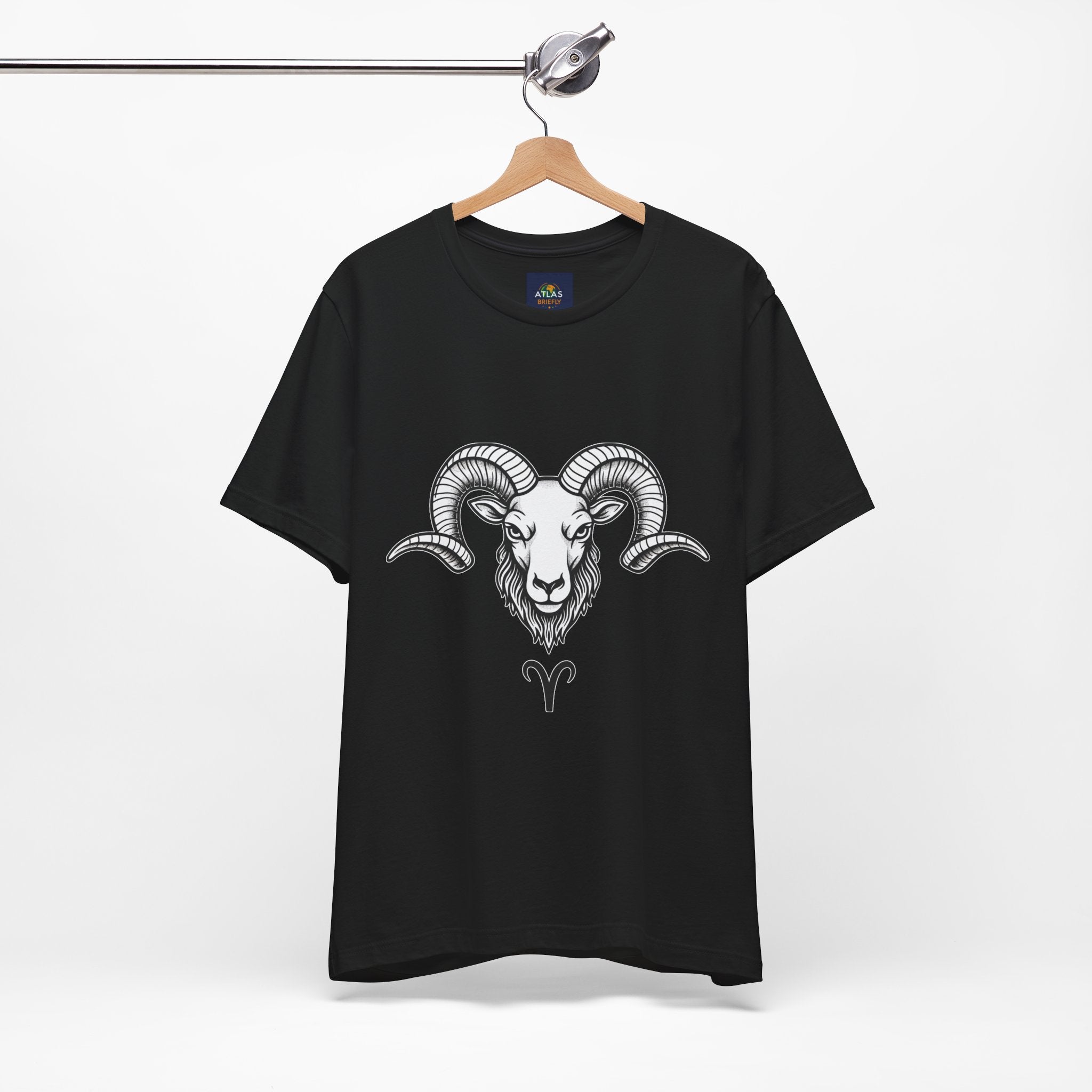 Aries Horoscope Tee - Unisex Black and White Minimal Design