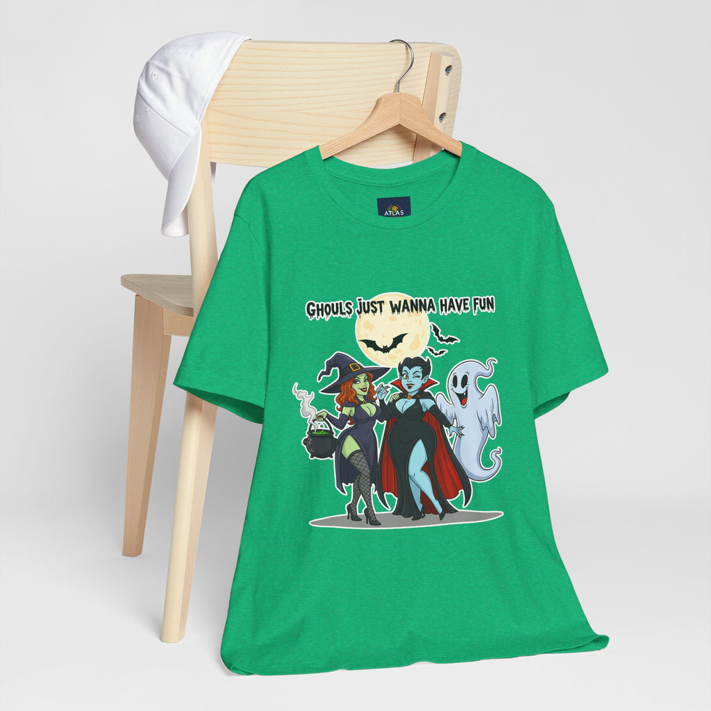 Ghouls Just Wanna Have Fun Halloween T-Shirt - Cute Witch Vampire Ghost Tee | Halloween Character Shirt - Atlas Briefly