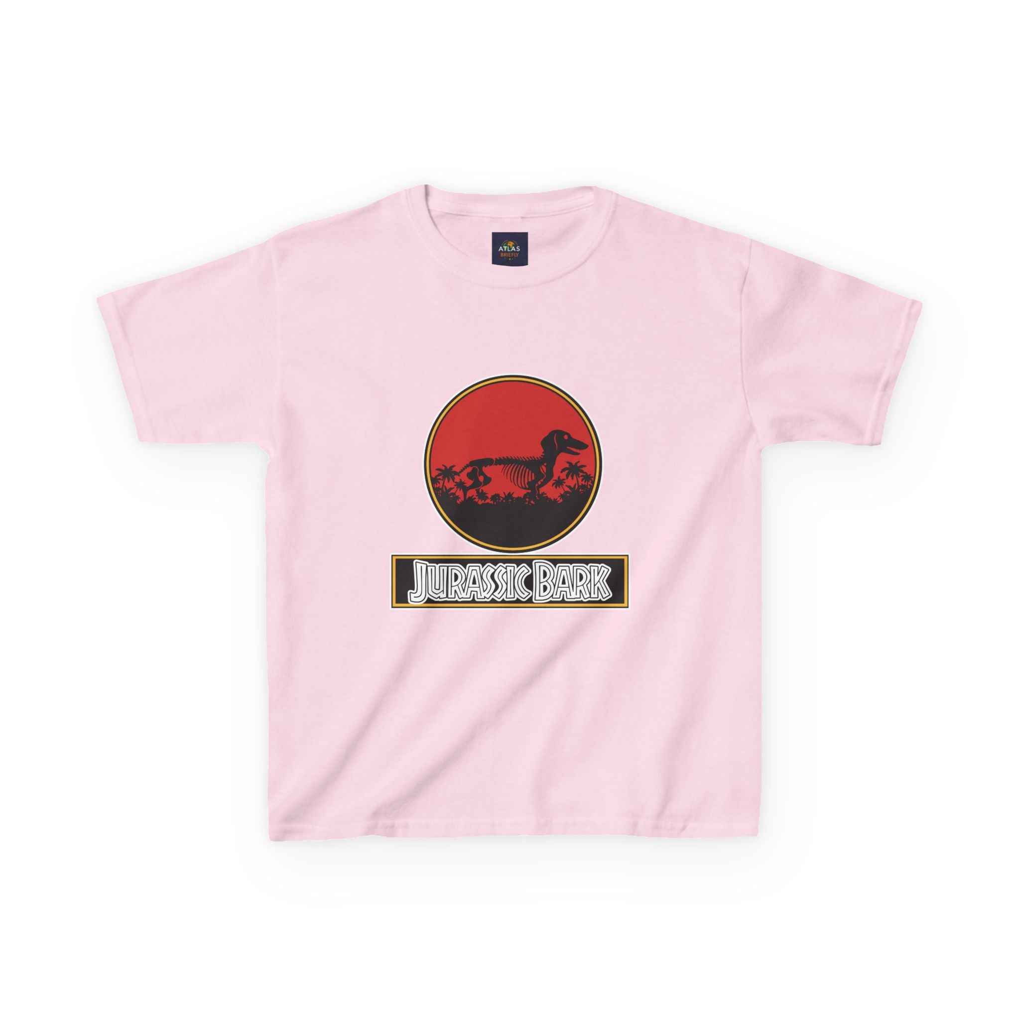 Kids Dachshund T-Shirt - Jurassic Bark Wiener Dog Tee - Atlas Briefly