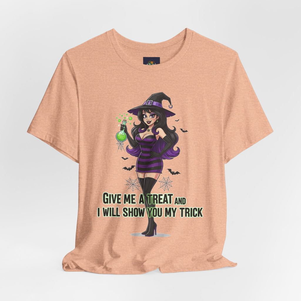 Sexy Witch Halloween T-Shirt - Flirty Witch Costume Tee | Trick or Treat Halloween Shirt - Atlas Briefly