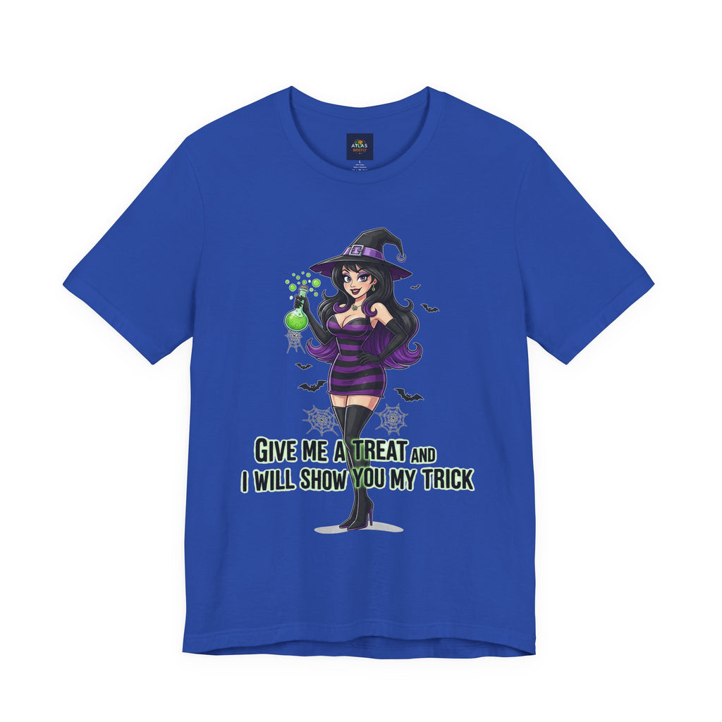 Sexy Witch Halloween T-Shirt - Flirty Witch Costume Tee | Trick or Treat Halloween Shirt - Atlas Briefly
