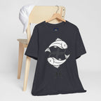 Pisces Zodiac T-shirt - Minimalist Black and White Unisex Tee