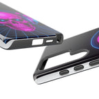 Neon Skull Synthwave Phone Case - Retro 80s Cyberpunk Mobile Cover | Vaporwave Tech Gift - Atlas Briefly
