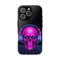 Neon Skull Phone Case - Retro Synthwave Gaming Cover - Atlas Briefly