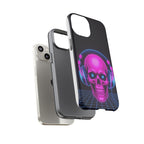 Neon Skull Synthwave Phone Case - Retro 80s Cyberpunk Mobile Cover | Vaporwave Tech Gift - Atlas Briefly