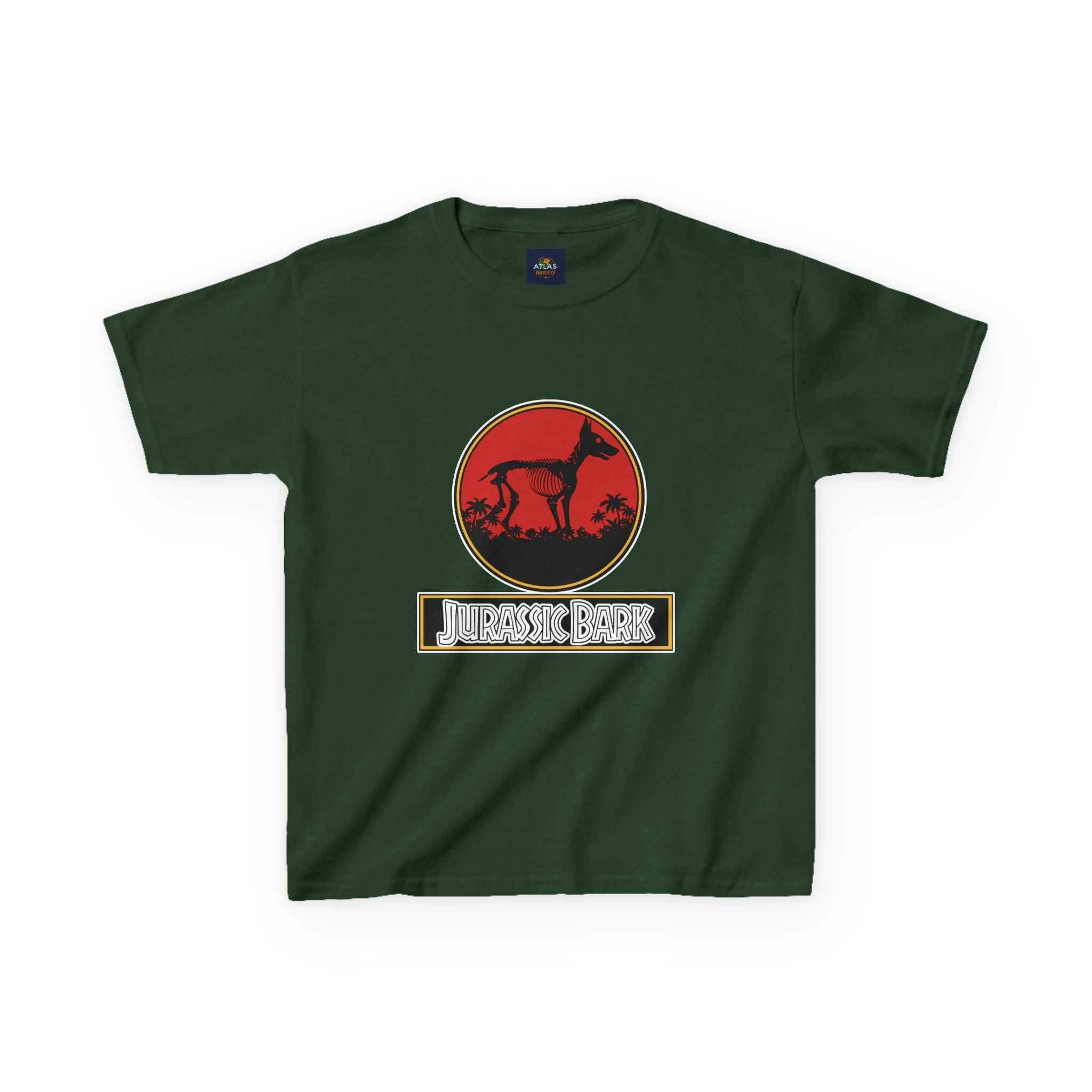 Kids Doberman Jurassic Bark T-Shirt | Fun Dog Tee for Kids - Atlas Briefly