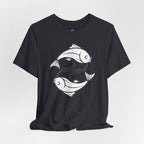 Pisces Zodiac T-shirt - Minimalist Black and White Unisex Tee