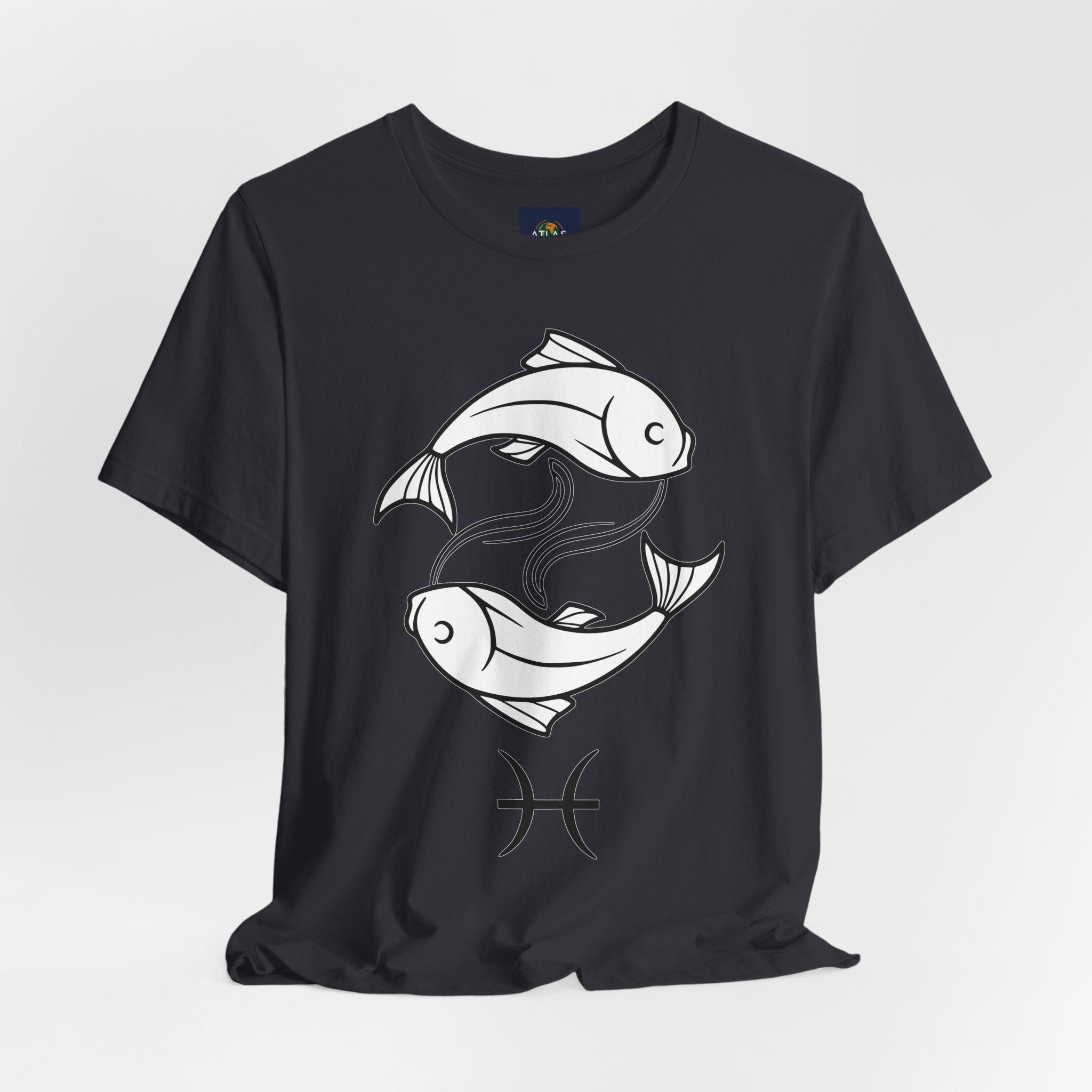 Pisces Zodiac T-shirt - Minimalist Black and White Unisex Tee