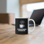 Powered by Caffeine Mug - Minimalist Black Coffee Cup for Coffee Lovers