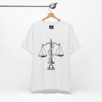 Libra Zodiac Tee - Stylish Unisex Minimalist Black and White Design