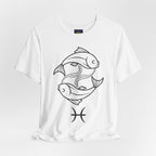 Pisces Zodiac T-shirt - Minimalist Black and White Unisex Tee