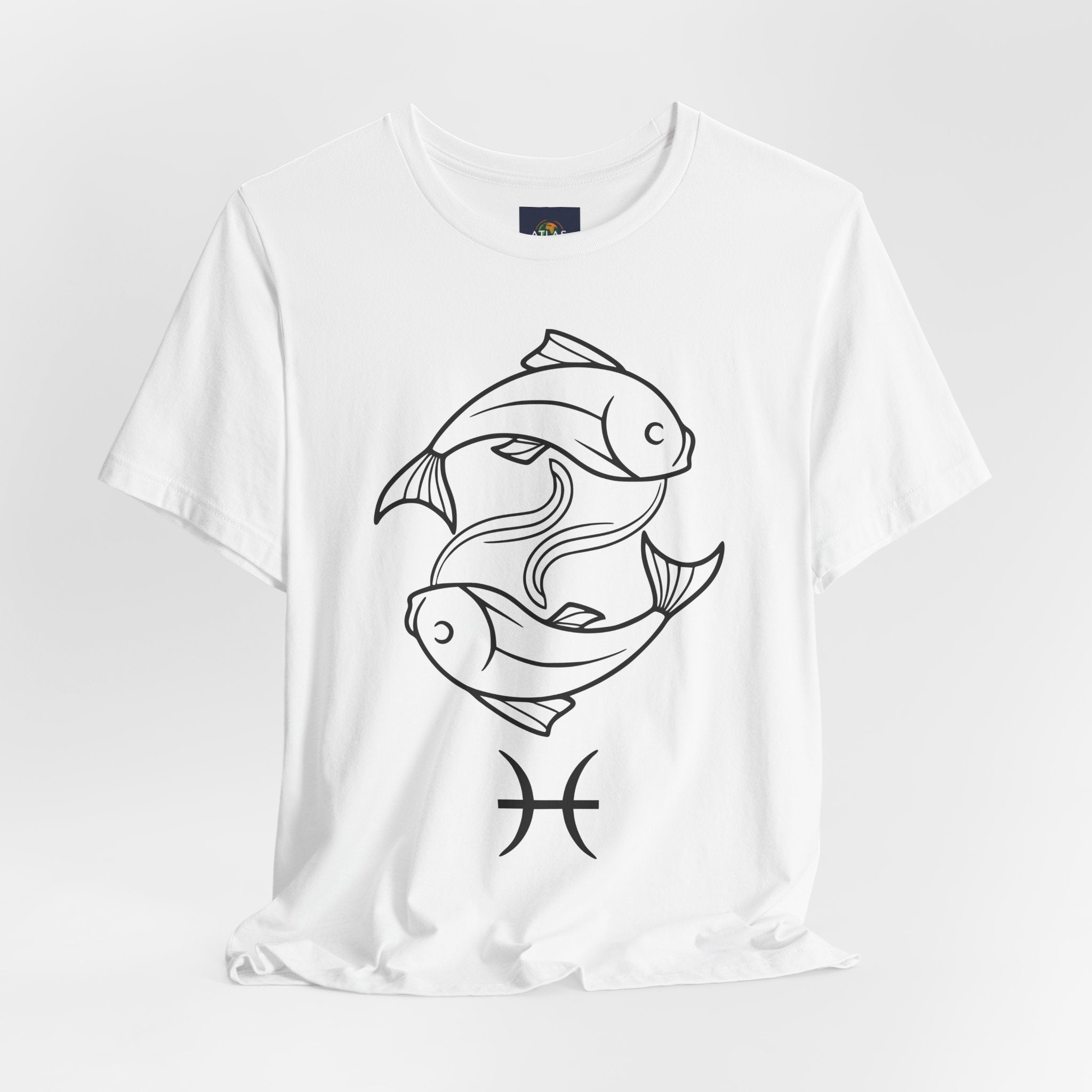 Pisces Zodiac T-shirt - Minimalist Black and White Unisex Tee