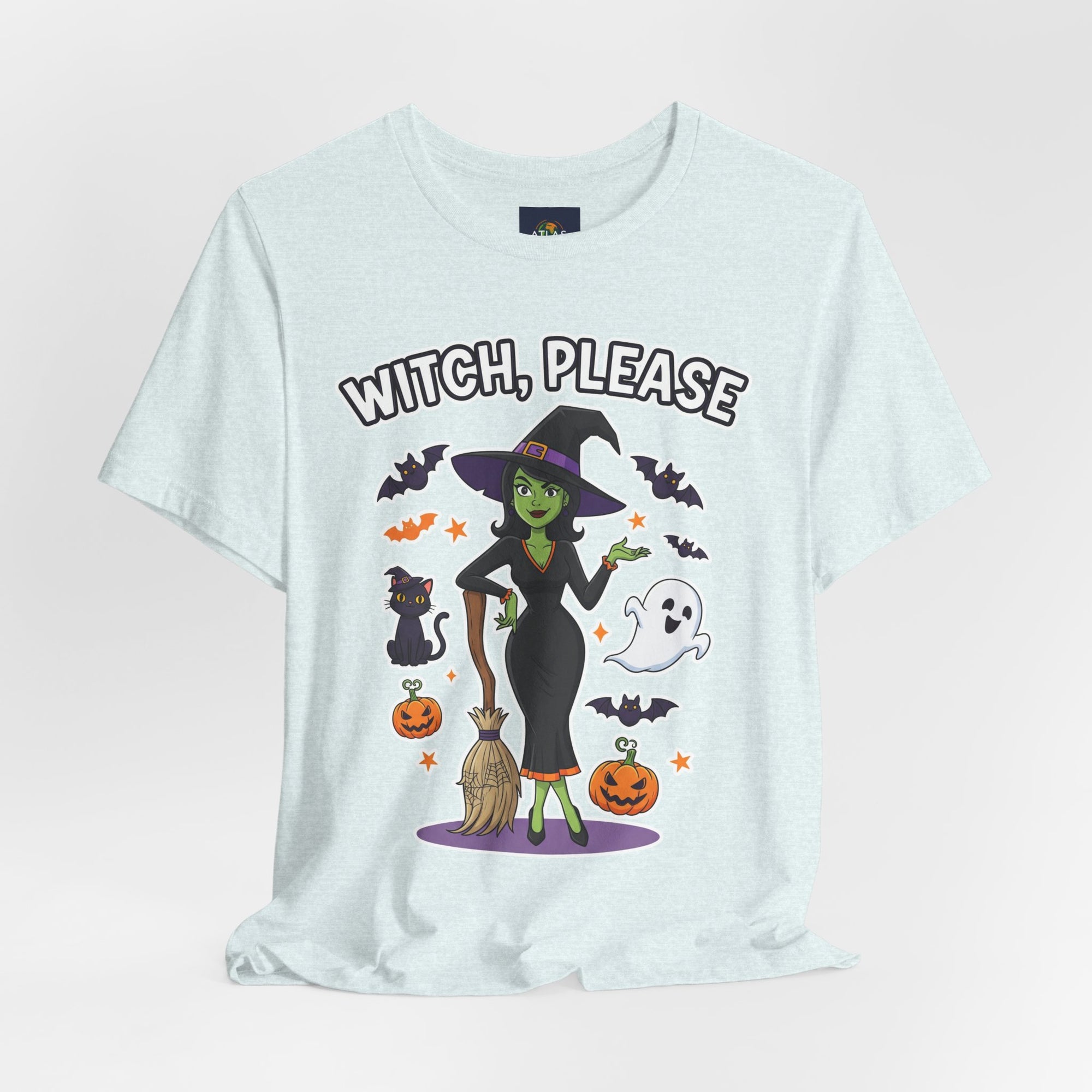 Witch Please Halloween T-Shirt - Sassy Witch Tee with Pumpkin Design | Funny Halloween Shirt - Atlas Briefly